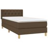 vidaXL Cama box spring con colch&oacute;n tela marr&oacute;n oscuro 80x200 cm