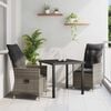 vidaXL Conjunto de Comedor de Jardín 3 pcs Gris ratán sintético