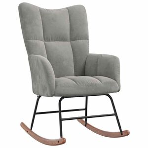 vidaXL Silla mecedora de terciopelo gris claro