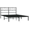 vidaXL Estructura cama sin colch&oacute;n con cabecero metal negro 140x200 cm