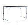 vidaXL Mesa de camping plegable aluminio gris 120x60 cm