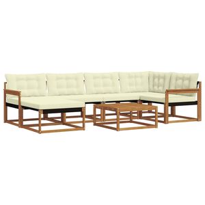 vidaXL Conjunto de sof&aacute;s de exterior con coj&iacute;n 19 pcs Natural y Crema