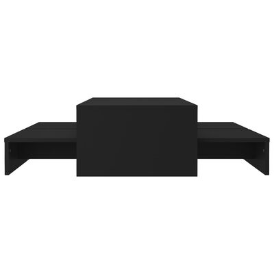 vidaXL Mesa de centro apilable contrachapada negro 100x100x26,5 cm