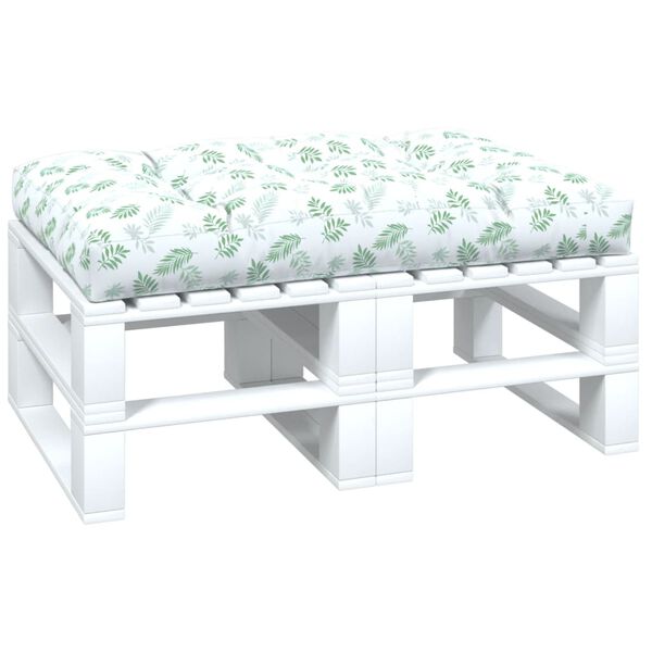 vidaXL Coj&iacute;n para pal&eacute;s tela estampado de hojas 120x80x12 cm