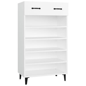 vidaXL Zapatero de madera contrachapada blanco 60x35x105 cm