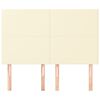 vidaXL Cabecero de cama color crema 144x5x118/128 cm Piel sint&eacute;tica