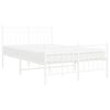 vidaXL Estructura cama sin colch&oacute;n con estribo metal blanco 120x200 cm