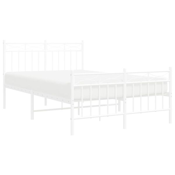 vidaXL Estructura cama sin colch&oacute;n con estribo metal blanco 120x200 cm