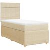 vidaXL Cama box spring con colch&oacute;n tela color crema 90x190 cm
