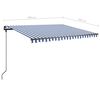 vidaXL Toldo manual retráctil con LED azul y blanco 400x350 cm