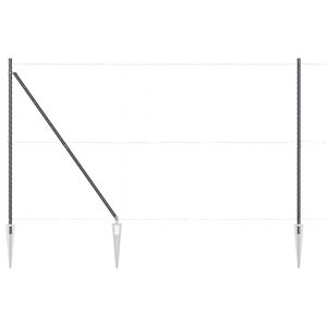 vidaXL Postes de cerca 13 pcs Gris Ø32mm 170 cm Acero galvanizado