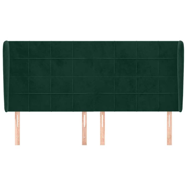 vidaXL Cabecero con orejas de terciopelo verde oscuro 183x23x118/128cm