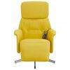 vidaXL Sillón reclinable de masaje con reposapiés tela amarillo claro