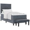 vidaXL Cama tipo Box Spring Gris oscuro 190 x 90 cm Terciopelo