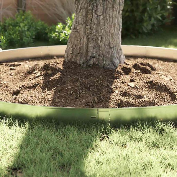 vidaxl Borde de Césped 10 pcs Gris 14 x 100 cm Acero