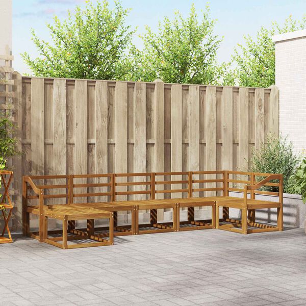 vidaXL Conjunto de sof&aacute;s de exterior 7 pcs Natural