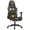 vidaXL Silla gaming de masaje con reposapi&eacute;s tela negro y camuflaje