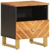 vidaXL Mesita de noche de madera maciza de mango marr&oacute;n y negro
