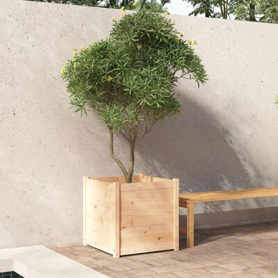 vidaXL Jardinera de madera maciza de pino 60x60x60 cm