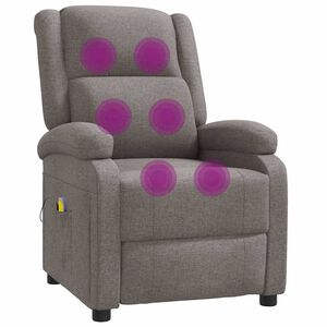 vidaXL Sill&oacute;n orejero de masaje de tela gris taup&eacute;