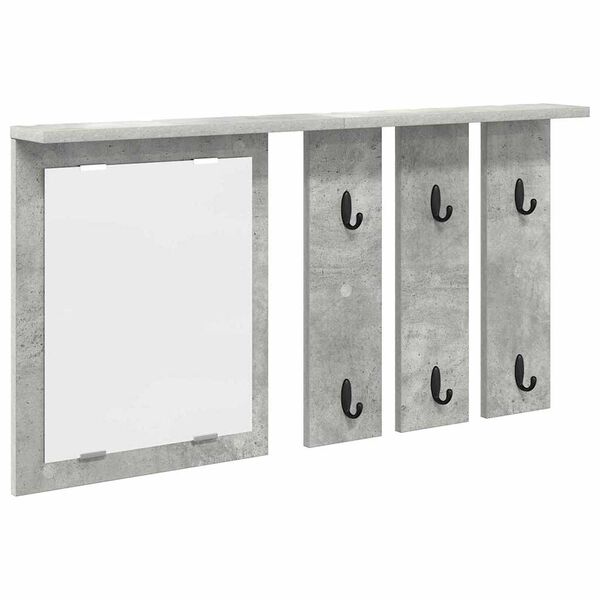 vidaXL Perchero de pared con estante Gris hormig&oacute;n 85 x 10 x 45 cm