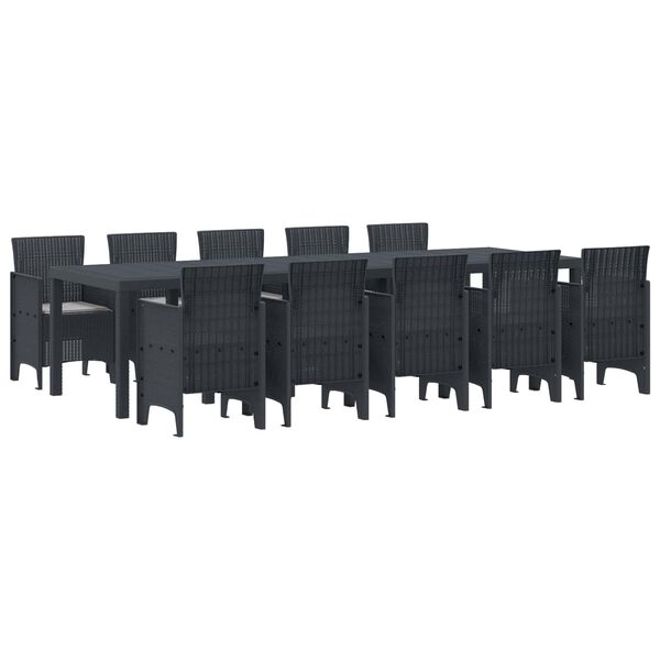 vidaXL Conjunto de comedor de jard&iacute;n con cojines con coj&iacute;n 11 pcs