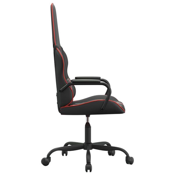 vidaXL Silla gaming cuero sint&eacute;tico negro y rojo