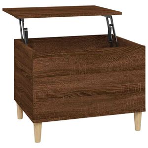 vidaXL Mesa de centro madera contrachapada roble marr&oacute;n 60x44,5x45 cm