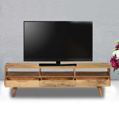 vidaXL Mueble para TV de madera de mango maciza 140x30x41 cm