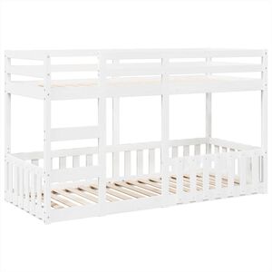 vidaXL Litera de madera maciza de pino 80x200 cm