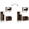 vidaXL Set de muebles baño 3 pzas madera contrachapada roble ahumado