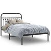 vidaXL Estructura cama sin colch&oacute;n con cabecero metal negro 100x200 cm