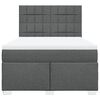 vidaXL Cama box spring con colch&oacute;n tela gris oscuro 160x200 cm