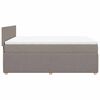 vidaXL Cama box spring con colch&oacute;n tela gris taupe 140x190 cm