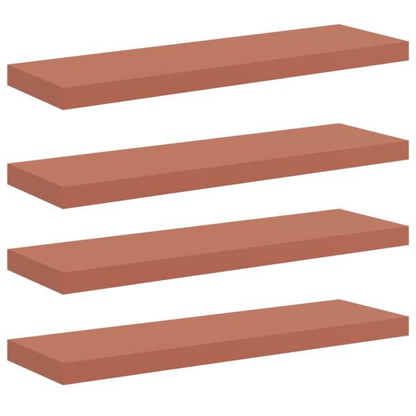 vidaXL Estante de pared con almacenamiento 4 pcs Rojo 90 x 23,5 x 4 cm
