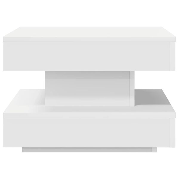 vidaXL Mesa de centro giratoria 360 grados blanco 50x50x34,5 cm