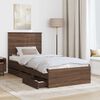 vidaXL Estructura de cama Roble Marr&oacute;n 90 x 200 cm Madera Ingenieril