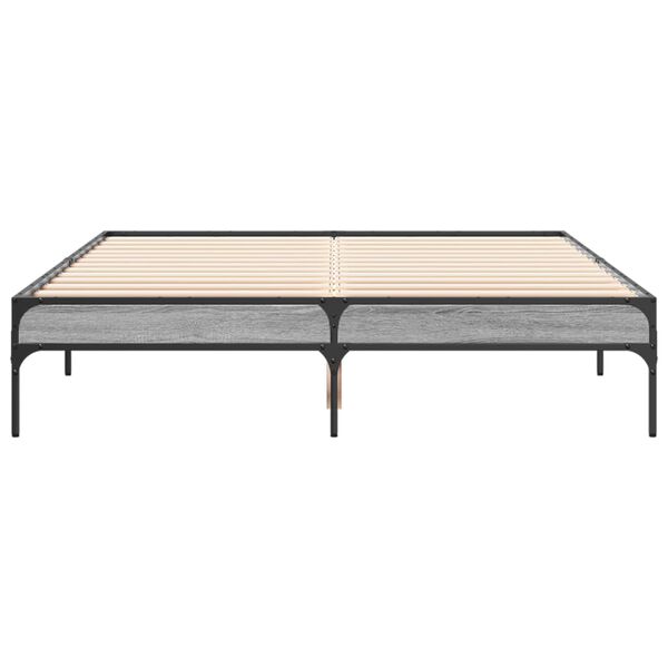 vidaXL Estructura cama madera ingenier&iacute;a metal gris Sonoma 140x190 cm