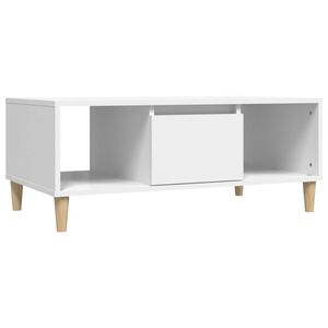 vidaXL Mesa de centro madera contrachapada blanco 90x50x36,5 cm
