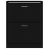 vidaXL Zapatero madera contrachapada negro 63x24x81 cm