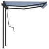 vidaXL Toldo retr&aacute;ctil autom&aacute;tico con postes azul y blanco 3,5x2,5 m