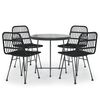 vidaXL Juego de comedor de jard&iacute;n 5 piezas rat&aacute;n sint&eacute;tico negro