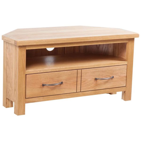 vidaXL Mueble para TV con cajones madera maciza de roble 88x42x46 cm