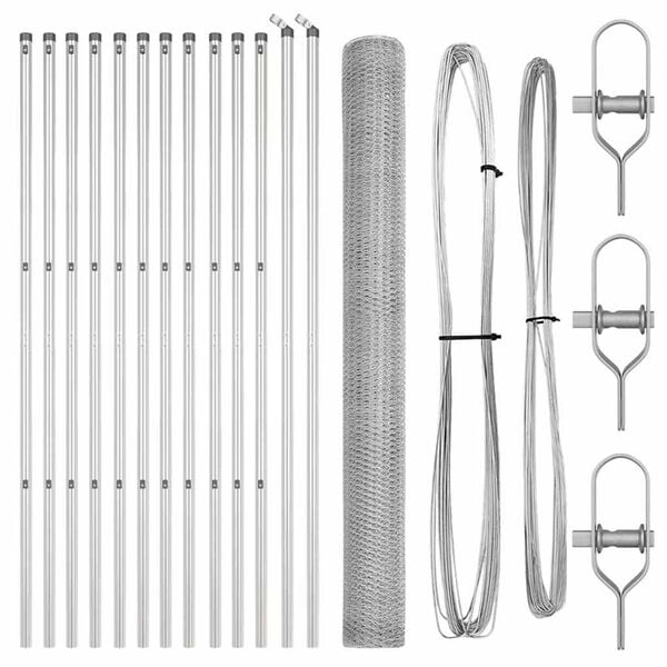 vidaXL Poste de Valla Plateado 25 x 1,5 m (malla de 25 mm) Acero