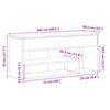vidaXL Banco zapatero madera de ingenier&iacute;a gris hormig&oacute;n 102x30,5x45cm