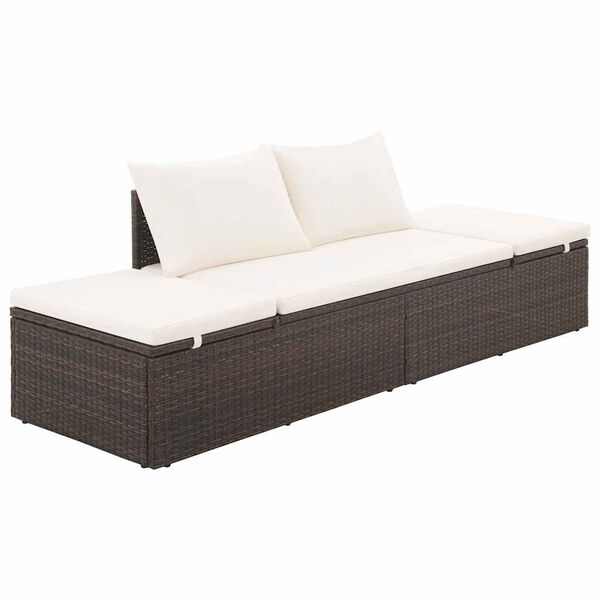 vidaXL Cama de jardín 195x60 cm ratán sintético marrón
