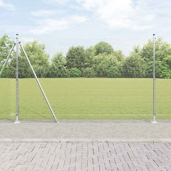 vidaXL Poste de Valla Plateado 50 x 1,5 m (malla de 19 x 19 mm) Acero
