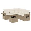 vidaXL Juego de sof&aacute;s jard&iacute;n con cojines 6 pzas rat&aacute;n sint&eacute;tico beige