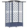 vidaXL Cama elevada con trellis y techo Gris 124 x 40 x 126 cm PP