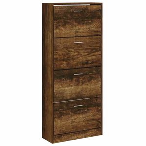 vidaXL Zapatero madera contrachapada roble ahumado 63x24x147 cm